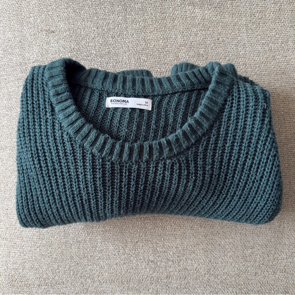 Men’s Dark Green Sonoma Goods For Life Shaker-stitch Sweater